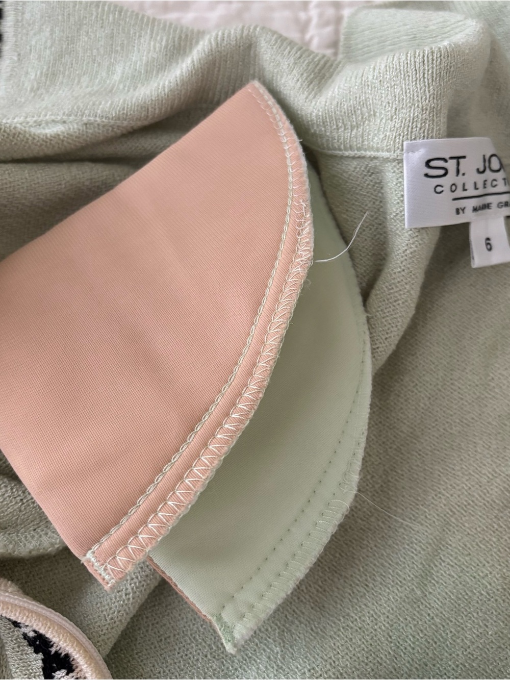 St. John Collection by Marie Gray Green Zip Knit Sweater Long Sleeve Vintage - Picture 10 of 14